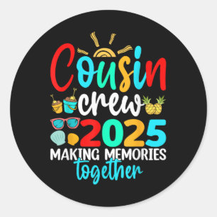 Cousin Crew 2025 Summer Vacation Beach Family Trip Classic Round Sticker