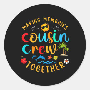 Cousin Crew 2025 Summer Vacation Beach Family Trip Classic Round Sticker