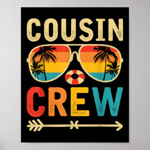 Cousin Crew 2025 Summer Vacation Beach Family Trip Poster
