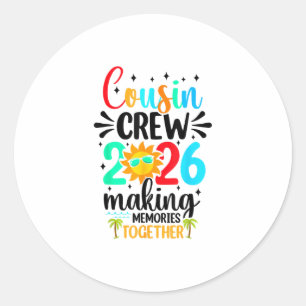 Cousin Crew 2026 Summer Vacation Beach Family Trip Classic Round Sticker