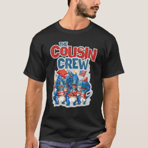 COUSIN CREW 4th of July American Flag Rex Dino USA T-Shirt