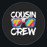 Cousin Crew Adults Kids Matching Cousin Crew  Classic Round Sticker<br><div class="desc">Cousin Crew Adults Kids Matching Cousin Crew</div>