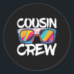 Cousin Crew Adults Kids Matching Cousin Crew  Classic Round Sticker<br><div class="desc">Cousin Crew Adults Kids Matching Cousin Crew</div>