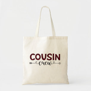 Cousin Crew Buffalo Plaid Pattern Christmas Tote Bag