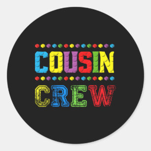 Cousin Crew Building Blocks Master Builder Brick T Classic Round Sticker