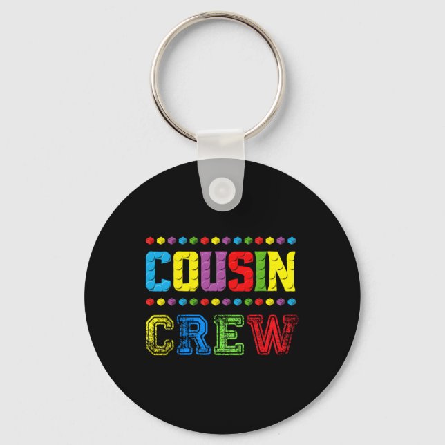 Cousin Crew Building Blocks Master Builder Brick T Keychain (Front)