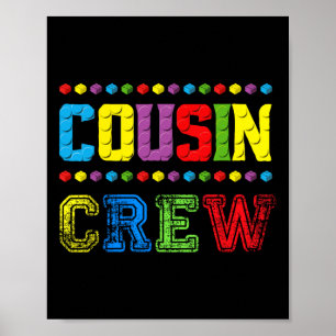 Cousin Crew Building Blocks Master Builder Brick T Poster