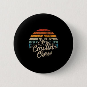 Cousin Crew Camping Outdoor Sunset Summer Camp 2 Inch Round Button