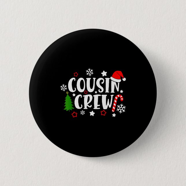 Cousin Crew Candy Cane Snowflake Pajamas Holiday C 2 Inch Round Button (Front)