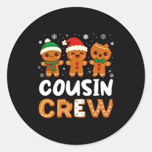 Cousin Crew Christmas 2025 Cookie Kids Boy Girl Fa Classic Round Sticker