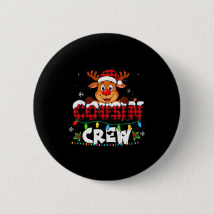Cousin Crew Christmas 2025 Family Matching Santa E 2 Inch Round Button