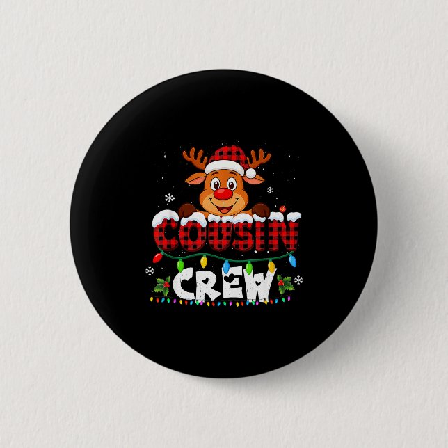Cousin Crew Christmas 2025 Family Matching Santa E 2 Inch Round Button (Front)