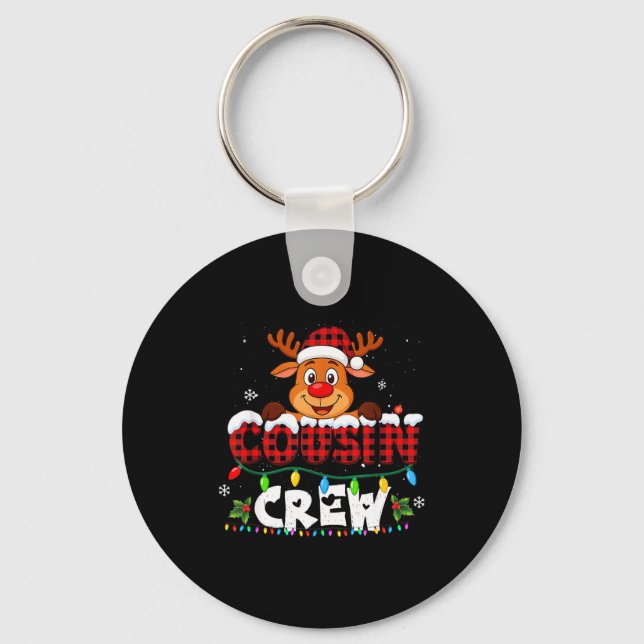 Cousin Crew Christmas 2025 Family Matching Santa E Keychain (Front)
