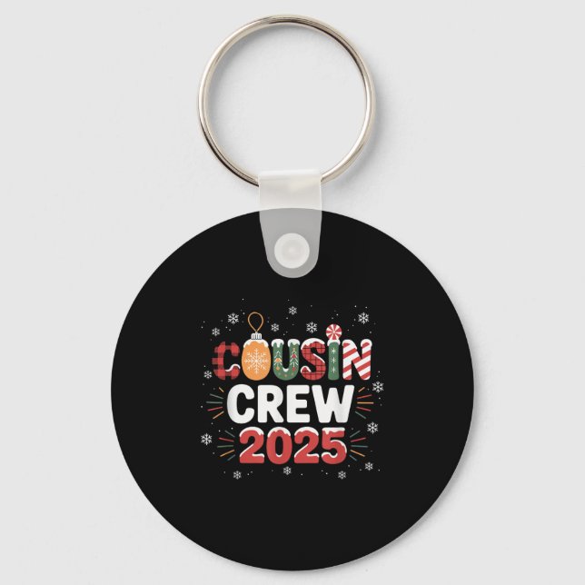 Cousin Crew Christmas 2025 Family Matching Xmas  Keychain (Front)