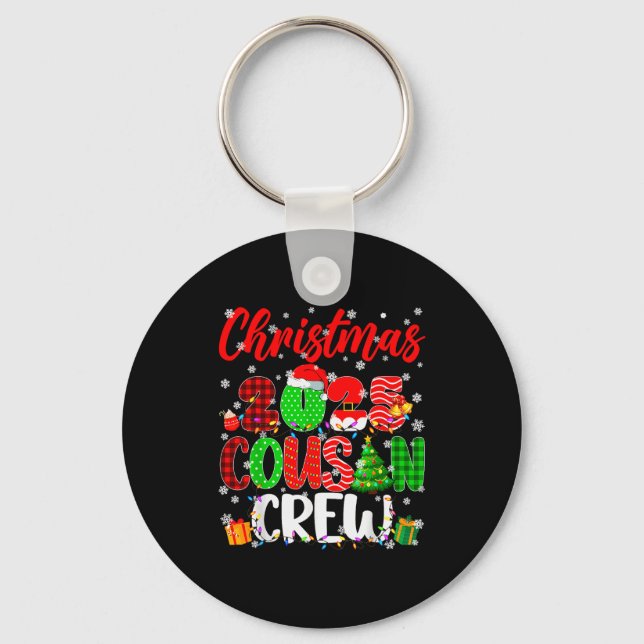 Cousin Crew Christmas 2025 Pjs Pajamas Xmas Family Keychain (Front)