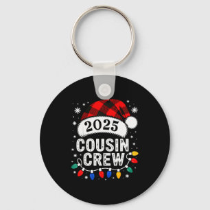 Cousin Crew Christmas 2025 Santa Kids Family Match Keychain