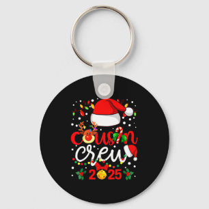 Cousin Crew Christmas 2025 Santa Kids Family Match Keychain