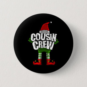 Cousin Crew Christmas Elf Matching Family 2 Inch Round Button