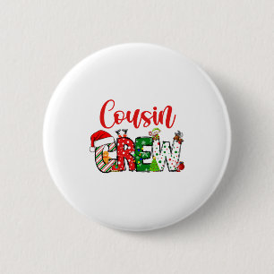 Cousin Crew Christmas Family Pajama Front And Back 2 Inch Round Button