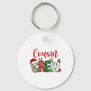 Cousin Crew Christmas Family Pajama Front And Back Keychain