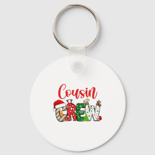 Cousin Crew Christmas Family Pajama Front And Back Keychain
