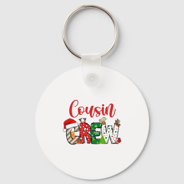 Cousin Crew Christmas Family Pajama Front And Back Keychain (Front)