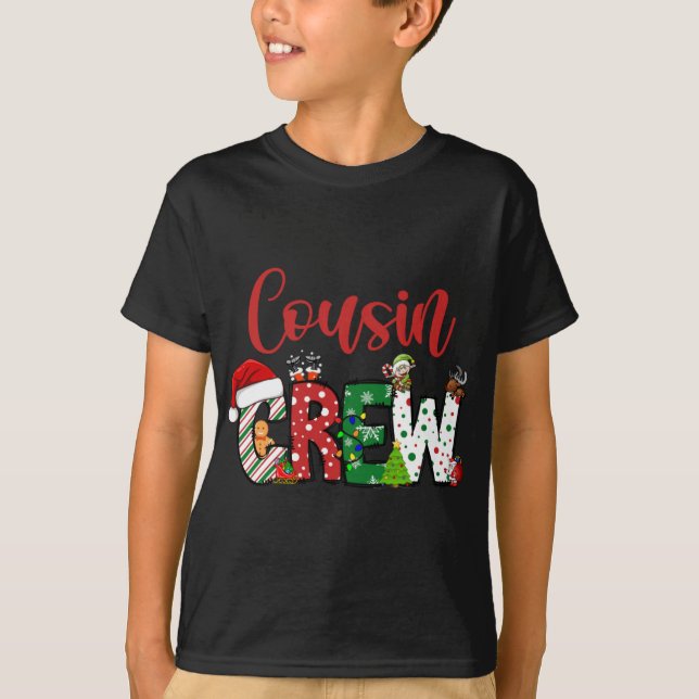 Cousin Crew Christmas Family Pajama Front And Back T-Shirt (Front)