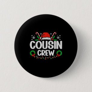 Cousin Crew Christmas Lights Family Matching Pajam 2 Inch Round Button