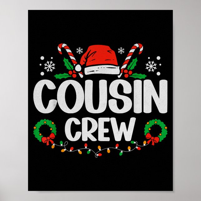 Cousin Crew Christmas Lights Family Matching Pajam Poster (Front)
