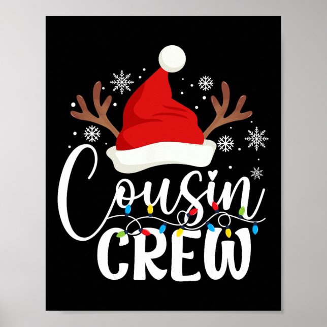 Cousin Crew Christmas Matching Xmas Lights Pajama  Poster (Front)