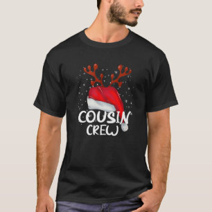 Cousin Crew Christmas Pajama Santa Hat Reindeer An T-Shirt