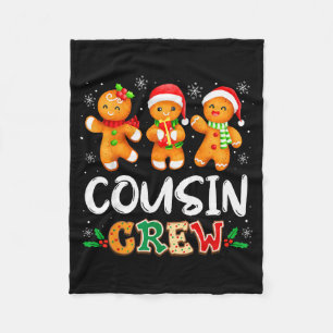 Cousin Crew Christmas Pajama Shirt Gingerbread Man Fleece Blanket