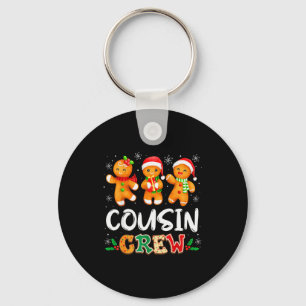 Cousin Crew Christmas Pajama Shirt Gingerbread Man Keychain