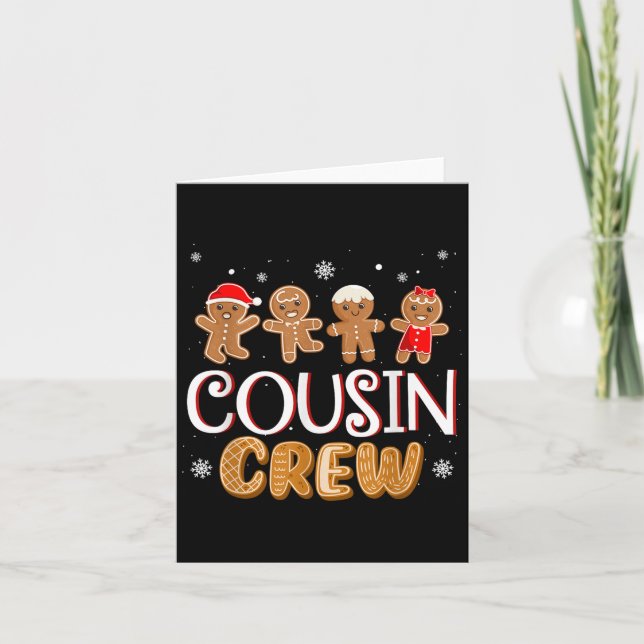 Cousin Crew Christmas Pajama Xmas Funny Gingerbrea Card (Front)