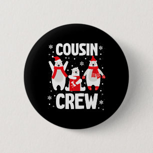 Cousin Crew Christmas Pjs - Polar Bear Family  2 Inch Round Button