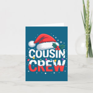 Cousin Crew Christmas Reindeer Antlers Hat Lights Card