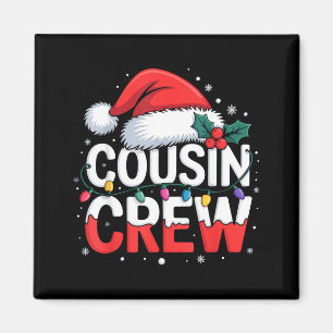 Cousin Crew Christmas Reindeer Antlers Hat Lights Magnet