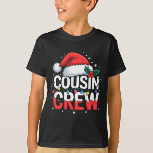 Cousin Crew Christmas Reindeer Antlers Hat Lights  T-Shirt