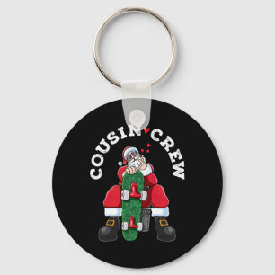 Cousin Crew Christmas Santa Claus Skateboard Match Keychain