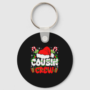 Cousin Crew Christmas Santa Hat Lights Xmas Men Bo Keychain
