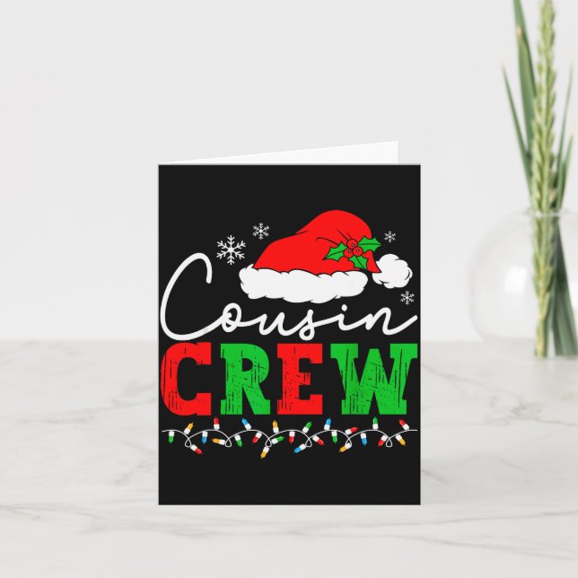Cousin Crew Christmas Xmas Lights Family Matching  Card (Front)