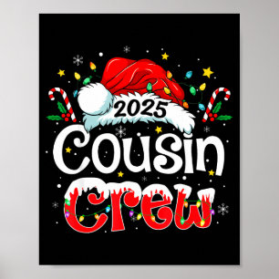 Cousin Crew Christmas Xmas Lights Family Matching Poster