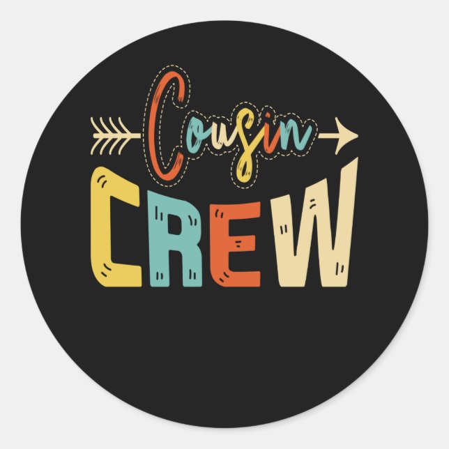 Cousin Crew Classic Round Sticker (Front)