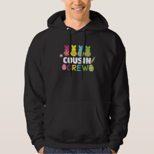 Cousin Crew Cute Bunny Rabbit Matching Easter Day  Hoodie