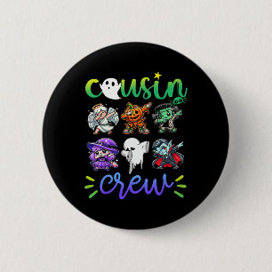 Cousin Crew Dabbing Halloween Boys Skeleton Zombie 2 Inch Round Button