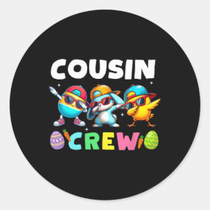 Cousin Crew Easter Bunny Family Matching Girls Boy Classic Round Sticker