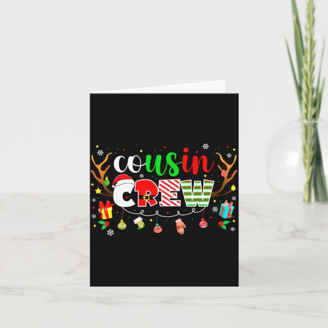 Cousin Crew Family Christmas 2025 Matching Xmas Sq Card (Front)