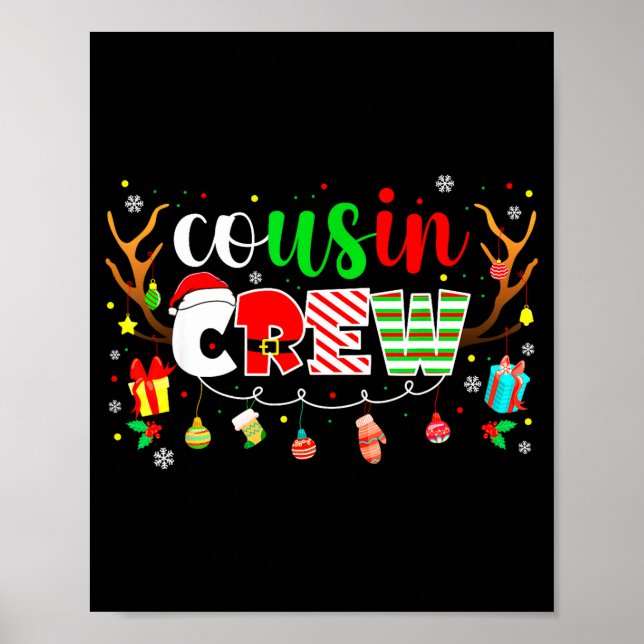 Cousin Crew Family Christmas 2025 Matching Xmas Sq Poster (Front)