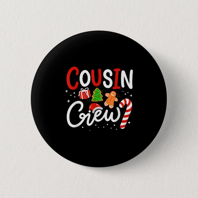 Cousin Crew Family Christmas Pyjamas  2 Inch Round Button (Front)