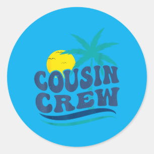 Cousin Crew Family Summer Vacation Tropical Beach Classic Round Sticker